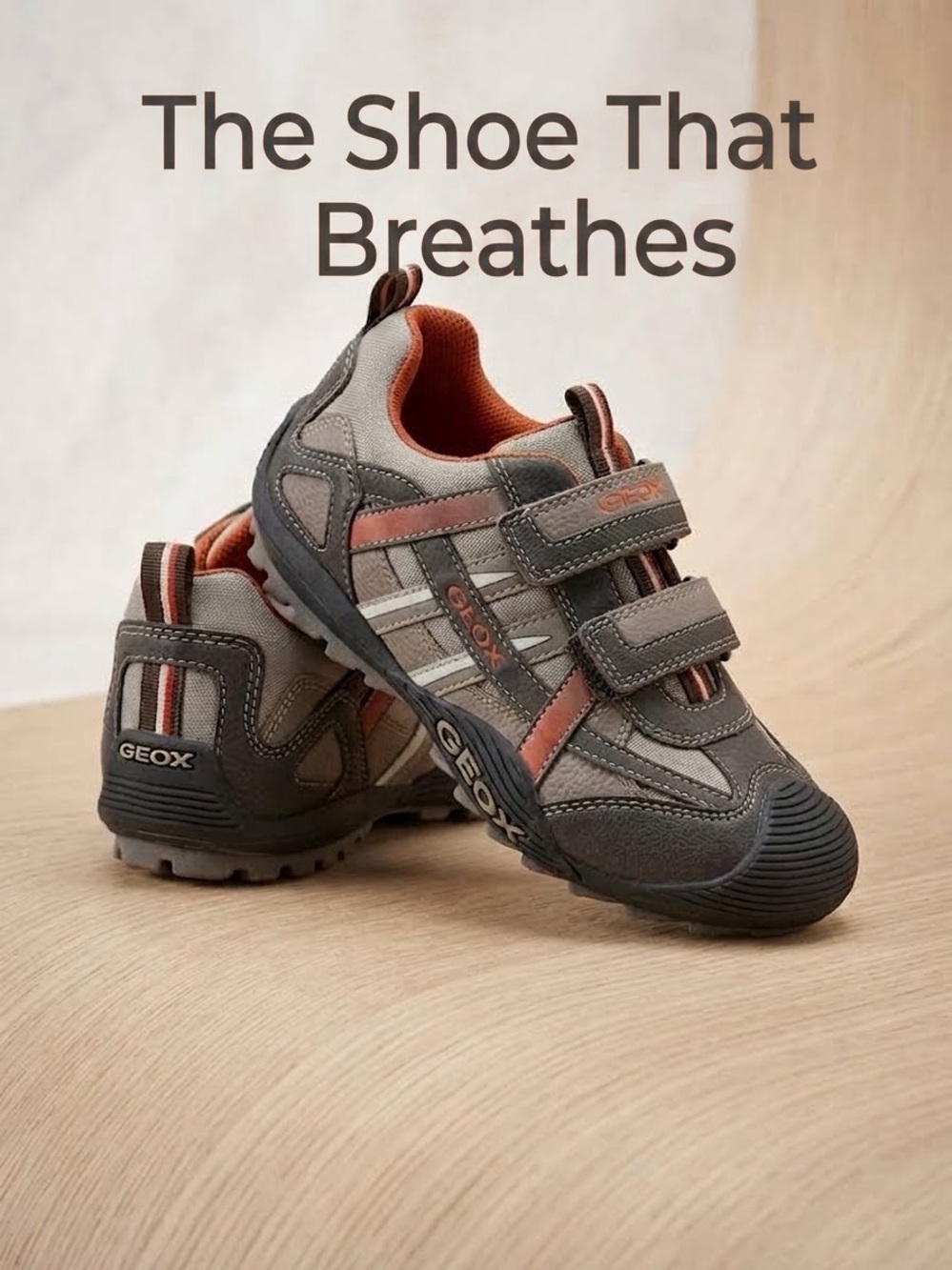 Geox Big Boy Gray and Orange Sneakers